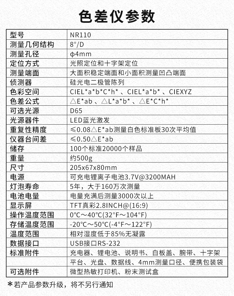 色差仪参数